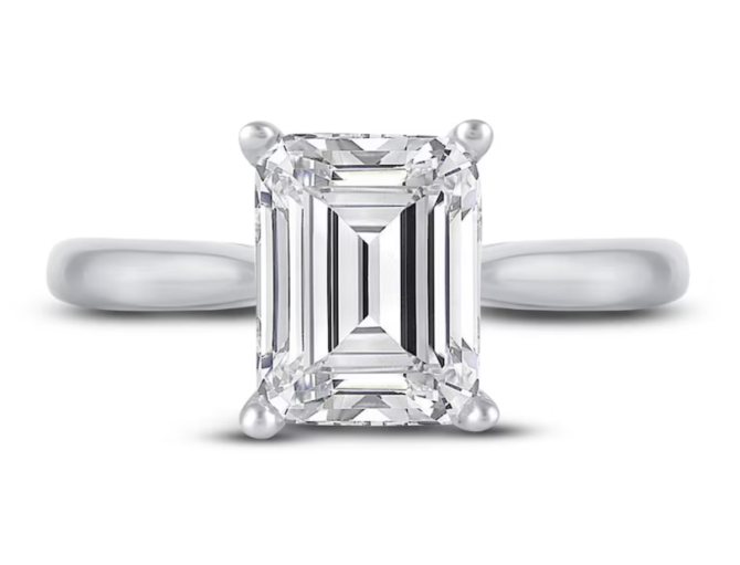 2.5 Carat Lab-Created Emerald-Cut Diamond Solitaire Ring in 14K White Gold | SimplyIn Diamonds - Image 3